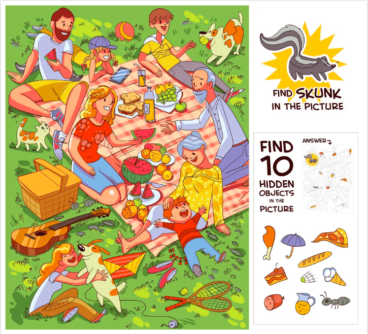 Find the hidden objects for picnic time