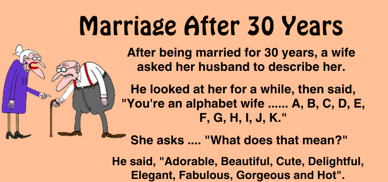 Husband-Wife Joke: Marriage After 30 Years