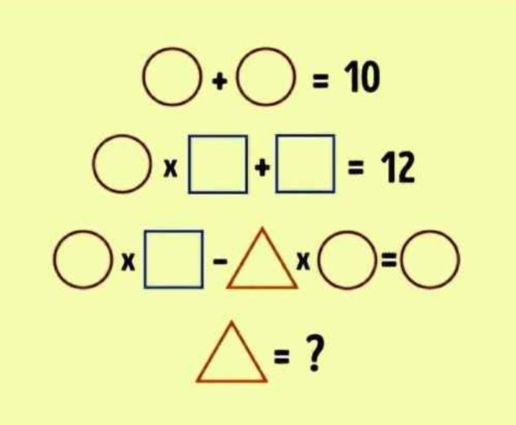 Individuals With High IQ Can Find The Value Of The Triangle In 10 Seconds. Are You One Of Them?