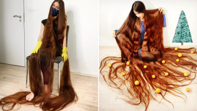 With 90 Inches Of Flowing Brown Locks This Real Life Rapunzel Has Hair Brushing The Ground Behind Her24