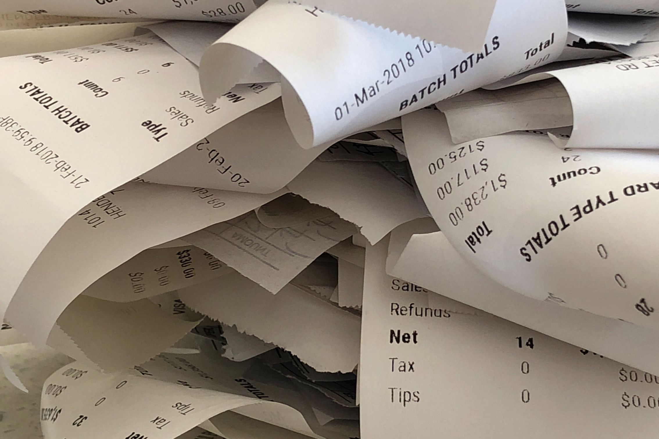 What do you do with old receipts