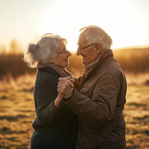 elderly couple embracing stockcake