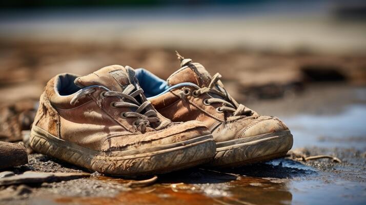 ai generated a close up shot of a worn out pair of shoes generative ai photo