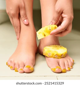 woman treating feet swelling pineapple 260nw 2521415329