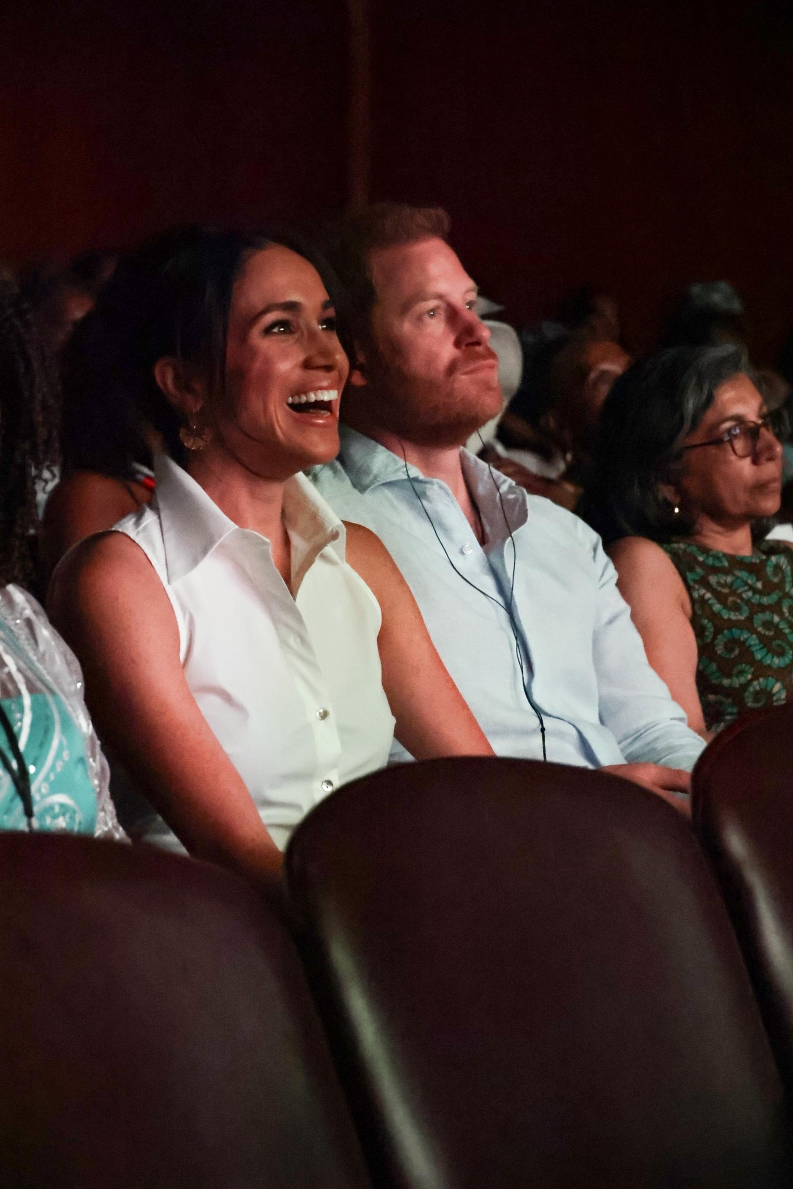 The Duke and Duchess of Sussex at the Afro-Descendant Women and Power: Voice of Equity event at the Teatro Municipal during their Colombia tour on August 18, 2024. | Source: Getty Images