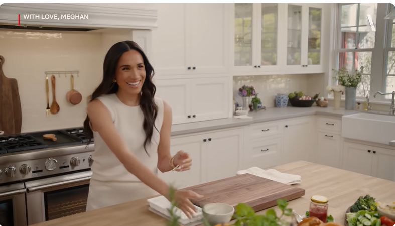 Meghan Markle in the trailer for her lifestyle show on Netflix "With Love, Meghan," from a post dated January 2, 2025 | Source: Youtube/Netflix