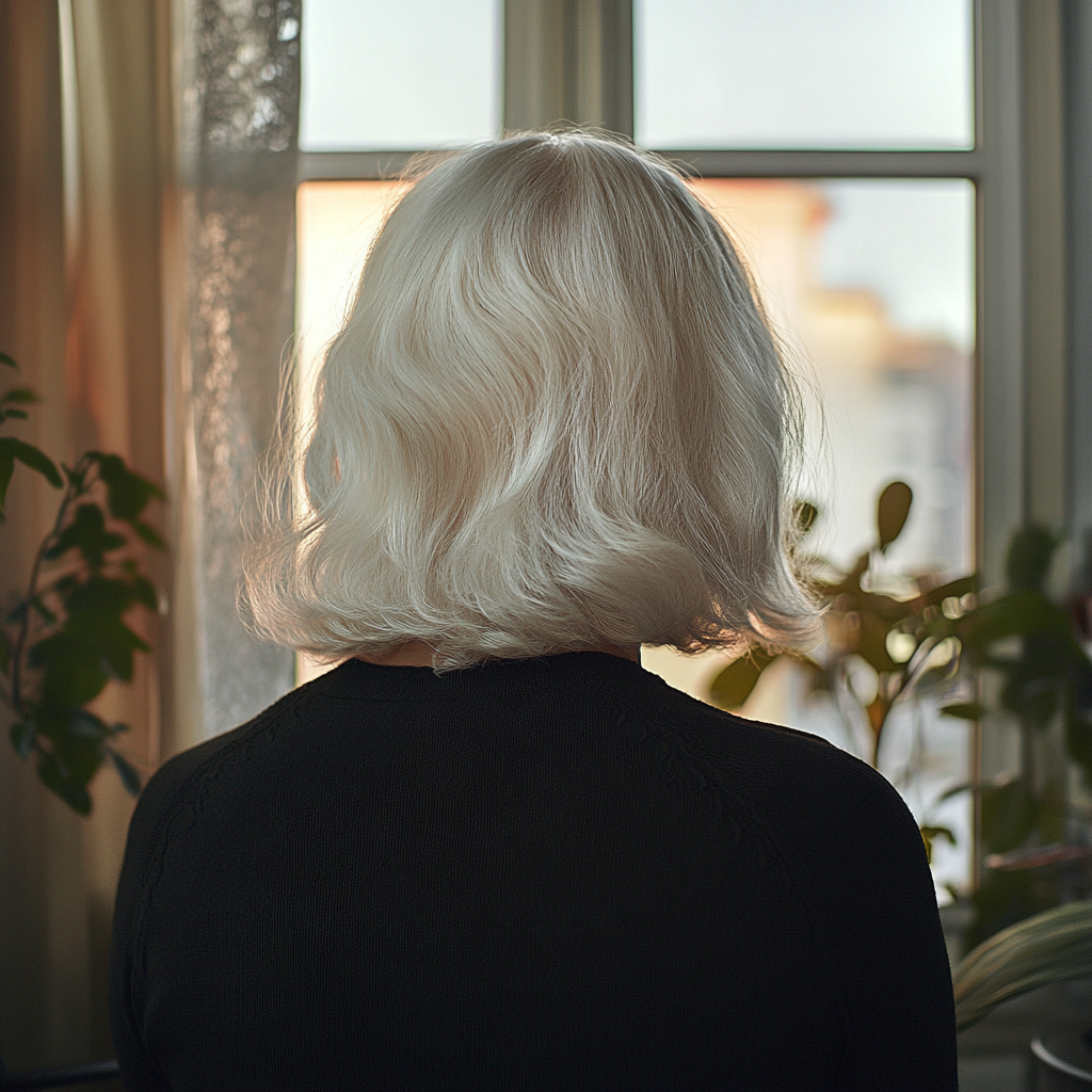 An older woman standing near a window | Source: Midjourney