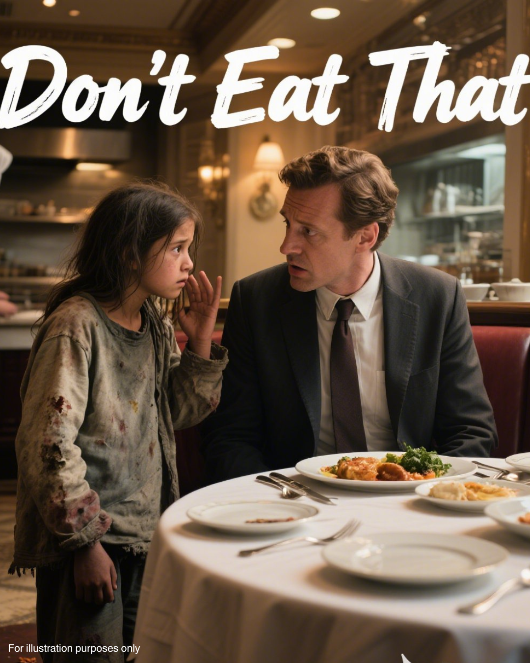 A homeless girl approached a rich man in a restaurant and said, “Don’t eat THAT. I saw what the chef dropped on the floor” 3 2a 42