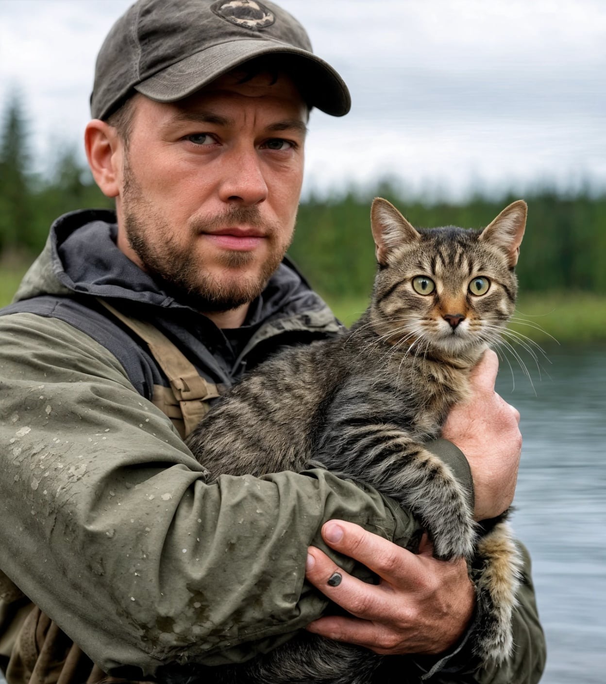 Fishermen caught a struggling cat who was swimming to people with all its might 3 download 47