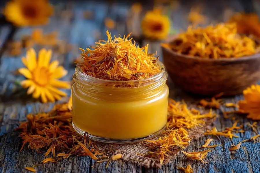 Top 12 Health Benefits of Calendula officinalis 4 homemade calendula salve and dri