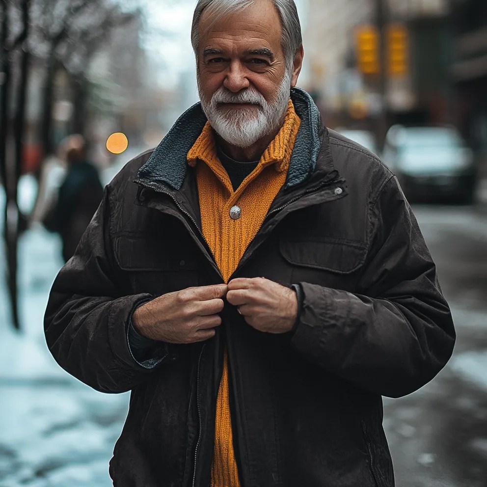 Old Janitor Gives His Jacket to a Freezing Girl on the Street 3 old 1
