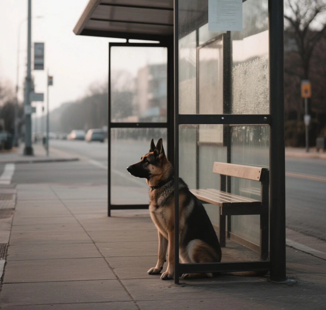The Dog Who Waited at the Bus Stop for a Month – and Then a Miracle Happened 2 the dog 1 e1747445051212